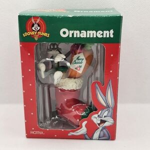 New Bugs Bunny Carrot Stocking Santa Christmas Ornament 1998 Looney Tunes Paint